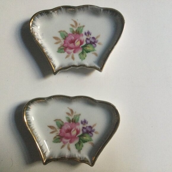 Shafford Japanese hand painted porcelain trinket box lid jar with 2 trinket dish - Picture 2 of 10